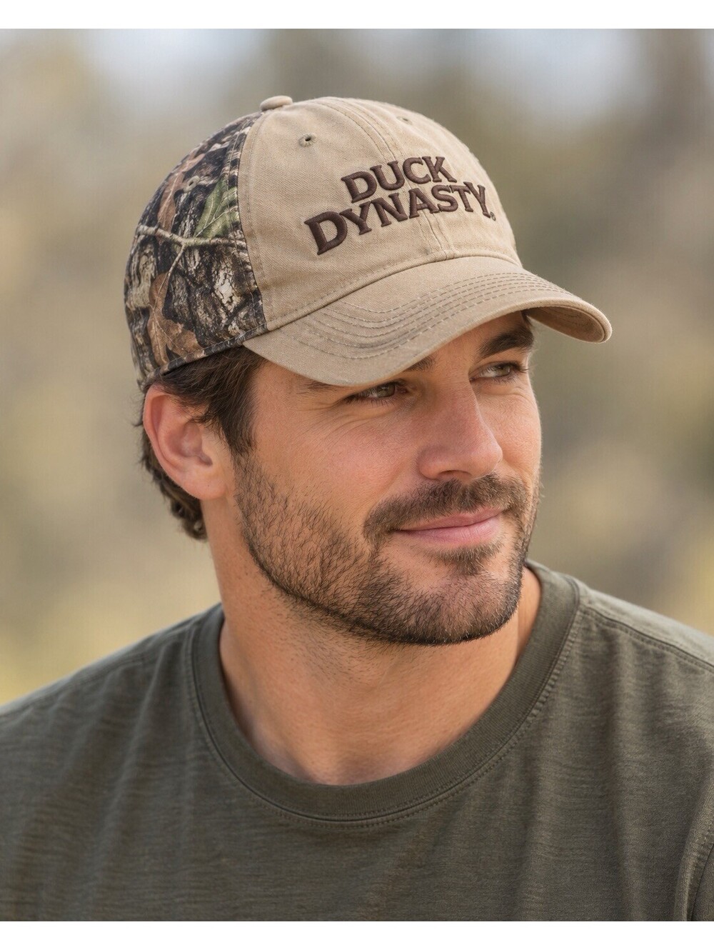Duck Dynasty A&E Outdoor Cap Camo Tan Adjustable Baseball Hat OSFM Embroidered